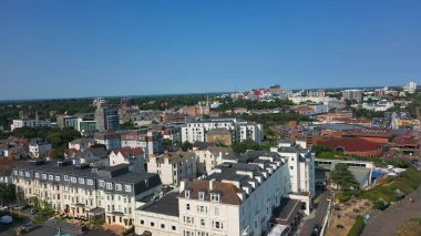 Güzel Hava Görüntüsü ve Yüksek Angle Drone 'un İngiltere' nin Bournemouth Şehri ve Sahili