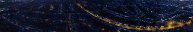 British City 'nin Güzel Gece Hava Görüntüsü, Yüksek Angle Drone' un İngiltere 'deki Luton Town Görüntüsü