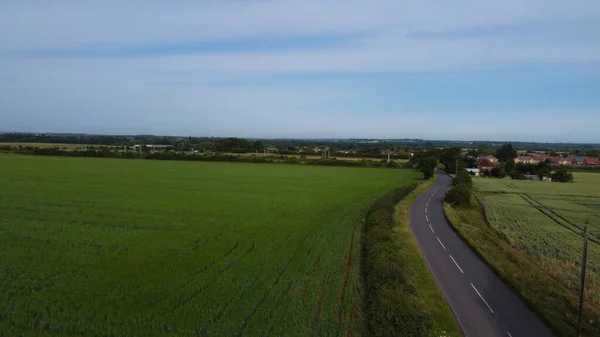 Renewable Solar Panel Power Windmill Wind Turbine Farms Countryside England — Stockfoto