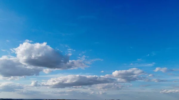 Beautiful Sky Colourful Clouds Drone High Angle Footage City England — Stock fotografie