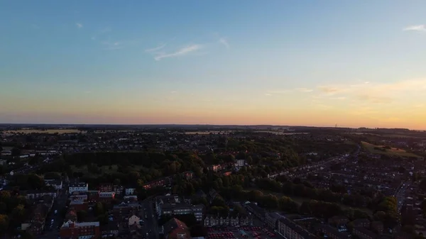 Imágenes Aéreas Aviones Teledirigidos Con Vista Panorámica Londres Luton City — Foto de Stock