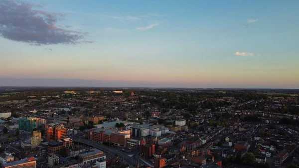 Imágenes Aéreas Aviones Teledirigidos Con Vista Panorámica Londres Luton City — Foto de Stock