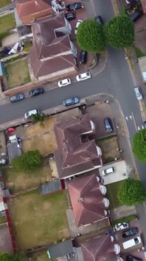 Hava görüntüleri yüksek açılı Drone 'un şehir manzarası ve İngiltere' nin manzarası Büyük Britanya İHA 'sının görüntüleri