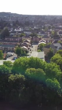 Hava görüntüleri yüksek açılı Drone 'un şehir manzarası ve İngiltere' nin manzarası Büyük Britanya İHA 'sının görüntüleri