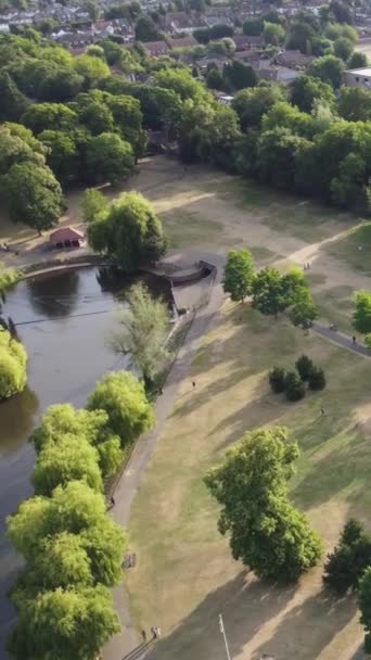 Hoge Hoek Drone View Cityscape Landscape England Beelden Van Britse — Stockvideo