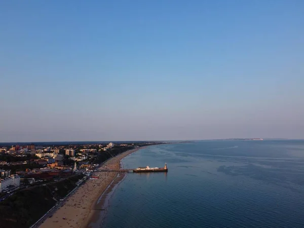 Aerial View Beach Front Dan Bournemouth City England Inggris — Stok Foto