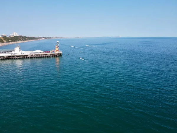 High Angle Footage Aerial View Ocean High Speed Boats People — Stock fotografie