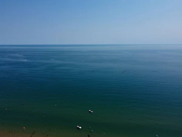 High Angle Footage Vue Aérienne Océan Avec Des Bateaux Grande — Photo