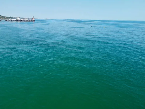 High Angle Beelden Luchtfoto Uitzicht Oceaan Met Hoge Snelheid Boten — Stockfoto