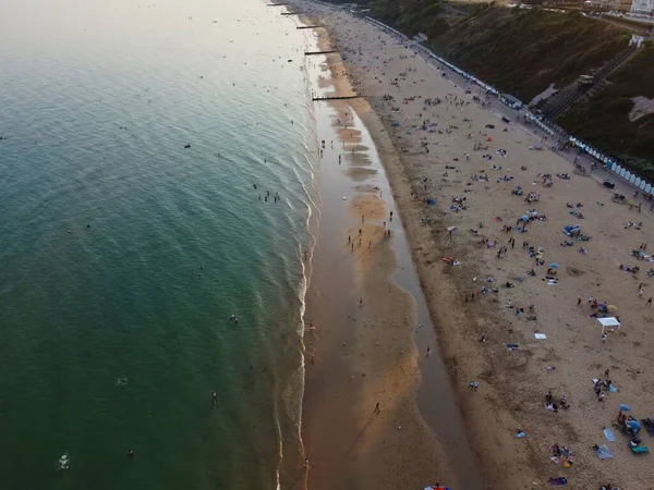 Front Mer Angle Supérieur Avec Des Personnes Bournemouth City Royaume — Photo