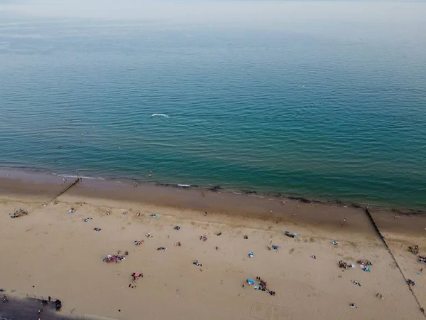 Front Mer Angle Supérieur Avec Des Personnes Bournemouth City Royaume — Photo