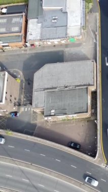 Hava görüntüleri yüksek açılı Drone 'un şehir manzarası ve İngiltere' nin manzarası Büyük Britanya İHA 'sının görüntüleri
