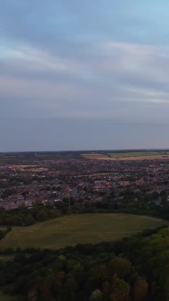 Luftaufnahmen Hochwinkel Drohnen Ansicht Von Stadtbild Und Landschaft Von England — Stockvideo