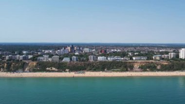 Hava görüntüleri yüksek açılı Drone 'un şehir manzarası ve İngiltere' nin manzarası Büyük Britanya İHA 'sının görüntüleri