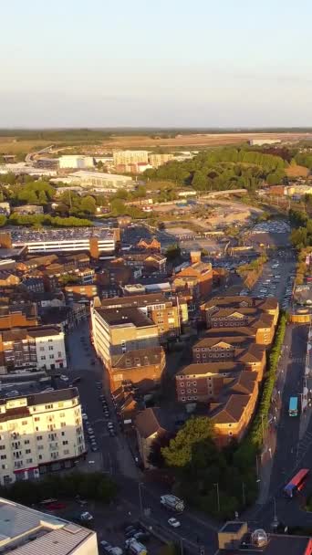 Hoge Hoek Drone View Cityscape Landscape England Beelden Van Britse — Stockvideo