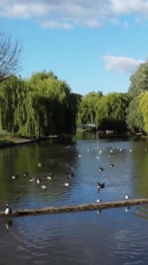 Aerial footage high angle Drone's View of Cityscape and Landscape of England Great Britain drone's footage