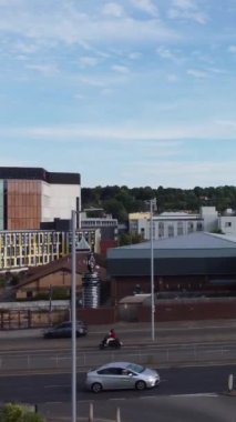 Aerial footage high angle Drone's View of Cityscape and Landscape of England Great Britain drone's footage