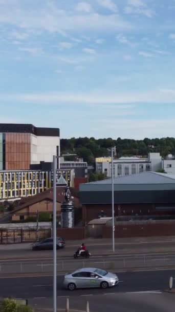 Imágenes Aéreas Alto Ángulo Vista Drone Del Paisaje Urbano Paisaje — Vídeo de stock