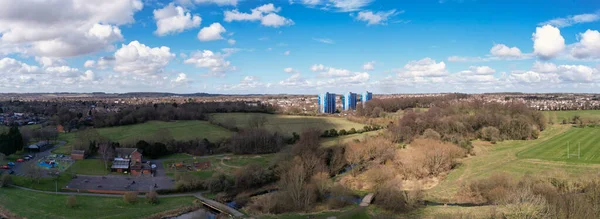 Beautiful Aerial High Angle Panoramic 360 View Gorgeous England Landscape — Stockfoto