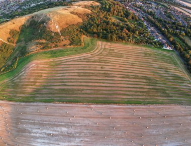 Güzel Hava Yüksek Açılı Panoramik 360 Muhteşem İngiltere manzarası ve Büyük Britanya Şehri manzarası