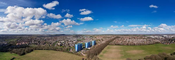 Beautiful Aerial High Angle Panoramic 360 View Gorgeous England Landscape — Foto Stock