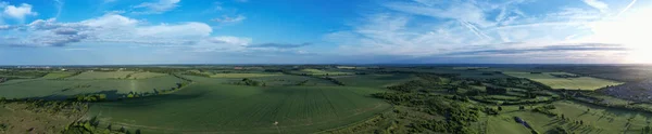 Beautiful Aerial High Angle Panoramic 360 View Gorgeous England Landscape — 图库照片