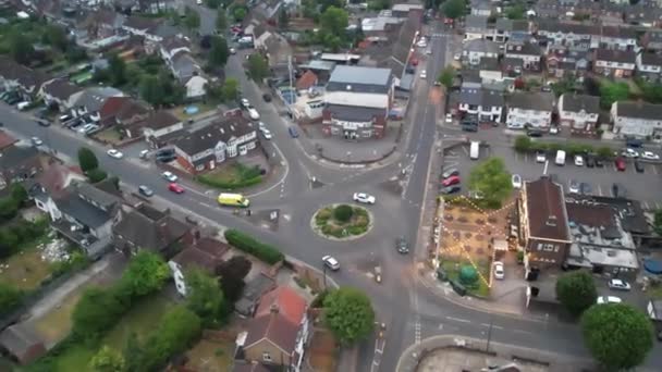 Aerial High Angle Footage Luton Town England Sunset City Full — Stock video