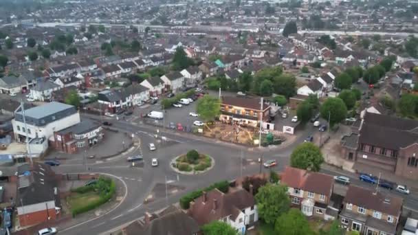 Uma Filmagem Aérea Alto Ângulo Luton Town England Pôr Sol — Vídeo de Stock