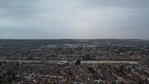 Aerial High Angle Footage Luton Town England Sunset City Full — Vídeos de Stock
