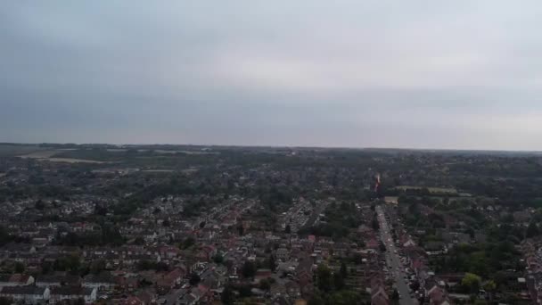 Aerial High Angle Footage Luton Town England Sunset City Full — Stockvideo