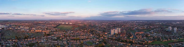 Beautiful Aerial High Angle Panoramic 360 View of Gorgeous England Landscape and Cityscape of Great Britain