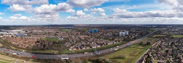 Beautiful Aerial High Angle Panoramic 360 View Gorgeous England Landscape — Stock fotografie