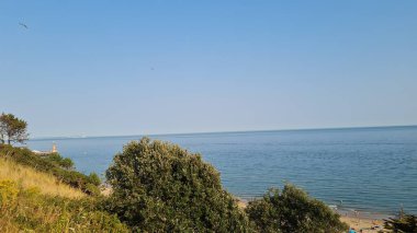 Güzel Sahil Manzarası, Yüksek Açı Görüntü İngiltere 'nin Bournemouth Tepesi' nden.