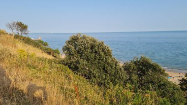 Güzel Sahil Manzarası, Yüksek Açı Görüntü İngiltere 'nin Bournemouth Tepesi' nden.