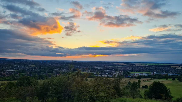 Nádherná Krásná Scéna Západu Slunce Britské Anglii — Stock fotografie