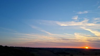 İngiltere 'de muhteşem ve güzel Günbatımı Sahnesi