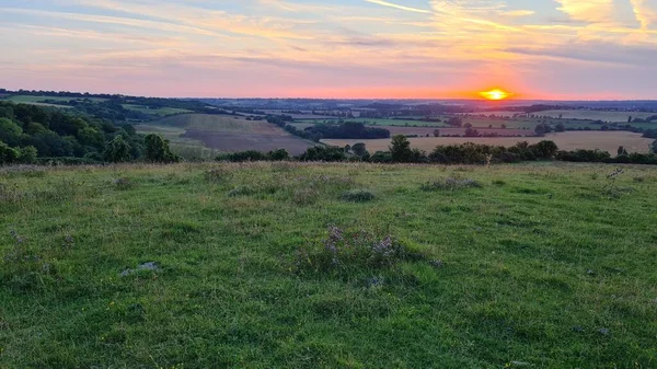 Gorgeous Beautiful Sunset Scene British England Landscape — Stockfoto