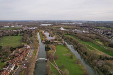 Kala Şah Kaku Köyü ve Punjab Pakistan Endüstriyel Konutu Yüksek Açı Görünümü