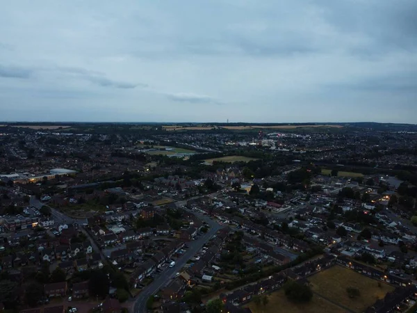 Beautiful Night Aerial View British City High Angle Drone Footage — Stock fotografie