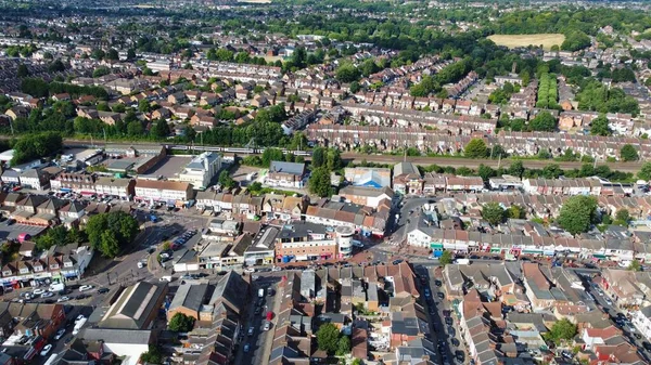 İngiltere 'nin Bury Park Luton kasabasındaki Luton Merkez Camii Yüksek Açı Hava Görüntüsü