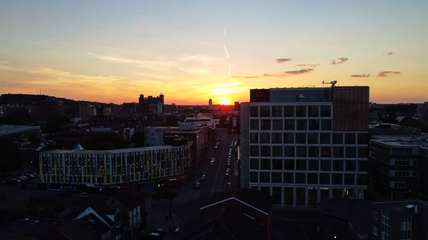 Drone High Angle Aerial View City Center Luton Town England — 图库照片