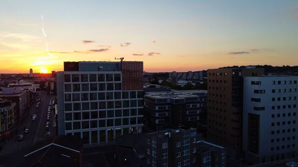 Drone High Angle Aerial View City Center Luton Town England — 图库照片