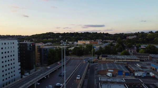 Drone High Angle Aerial View City Center Luton Town England — Foto de Stock