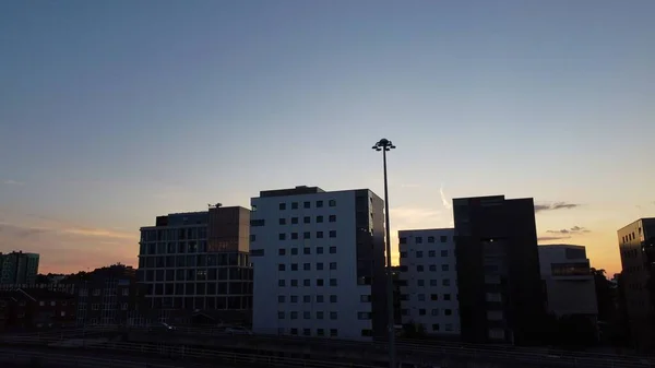 Drone High Angle Aerial View City Center Luton Town England — Stok fotoğraf