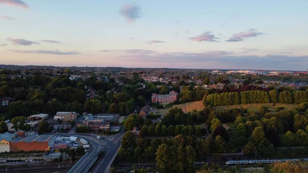 Drone High Angle Aerial View City Center Luton Town England — ストック写真