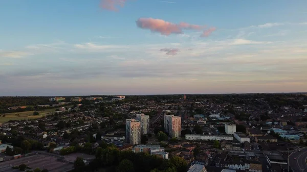 Drone High Angle Vista Aérea Centro Cidade Luton Cidade Inglaterra — Fotografia de Stock