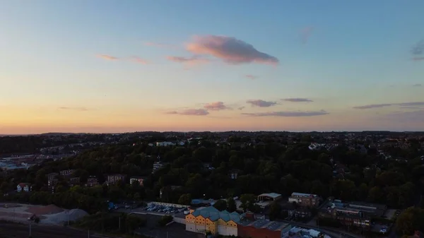 Drone High Angle Aerial View City Center Luton Town England — 图库照片