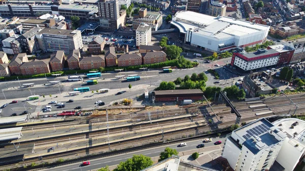 Aerial Footage High Angle View Luton Town England Railways Station — Stock fotografie