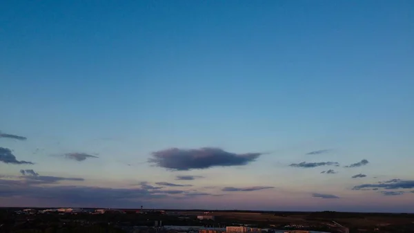 Sky Colourful Clouds Drone High Angle Footage City England Reino — Fotografia de Stock
