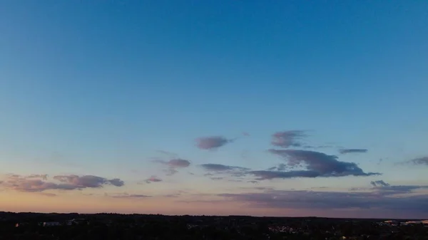 Sky Colourful Clouds Drone High Angle Footage City England — ストック写真